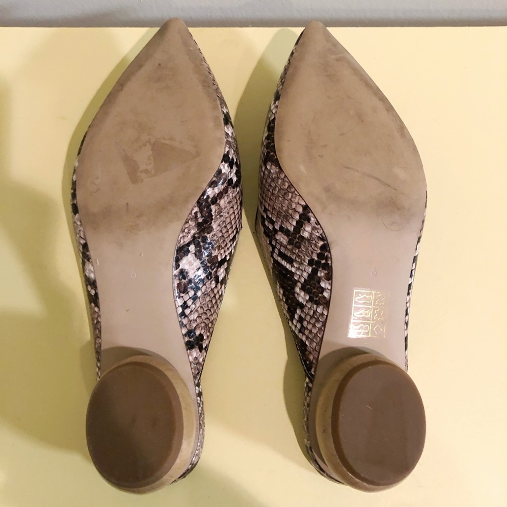 Jeffrey Campbell Snakeskin Leather Vionit Slide Rounded Heel Loafer Mule Shoe - Picture 6 of 6